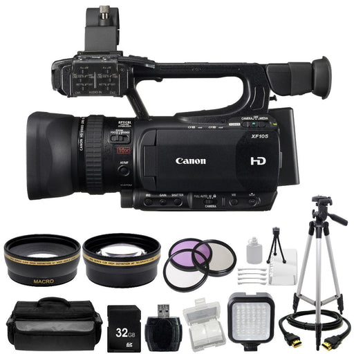 Canon XF105 HD Professional Camcorder Accessory Bundle