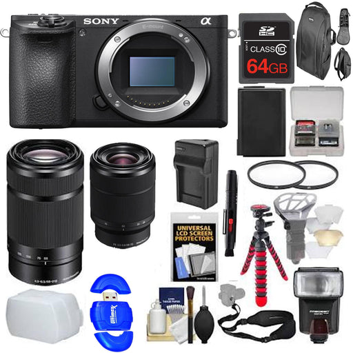 Sony Alpha a6500 4K Wi-Fi Digital Camera Body with 28-70mm f/4 & 55-210mm Lenses