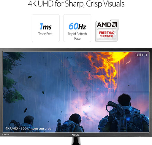 ASUS VP28UQG 28" 4K/UHD 3840x2160 1ms DP HDMI Adaptive Sync/FreeSync™ Eye Care Monitor - NJ Accessory/Buy Direct & Save