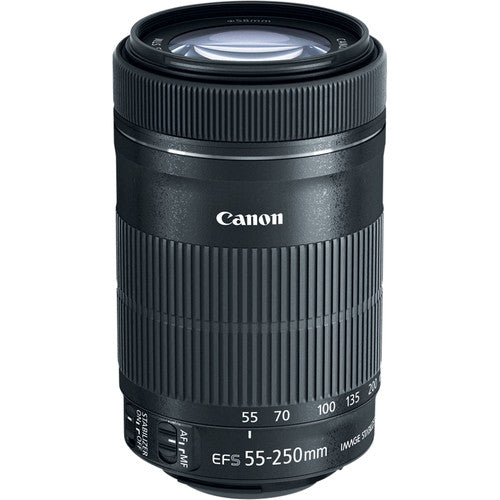 Canon EF-S 55-250mm f/4-5.6 IS STM Lens (8546B002)+ 64GB Ultimate Filter Bundle