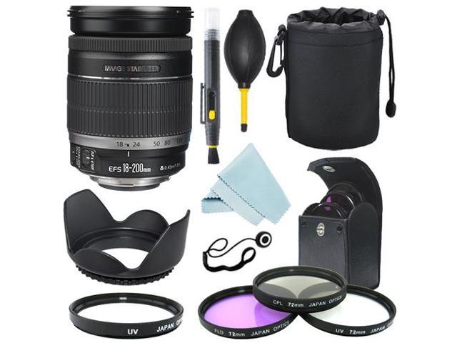 Canon EF-S 18-200mm f/3.5-5.6 Is Lens+ Soft Lens Hood+ Filter Kit+