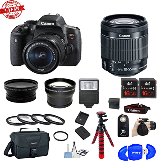 Canon EOS Rebel T6i/800D DSLR Camera with 18-55mm |Telephoto & Wideangle Lenses| Filters| Flash| Tripod| 32GB MC| Cleaning Kit & More