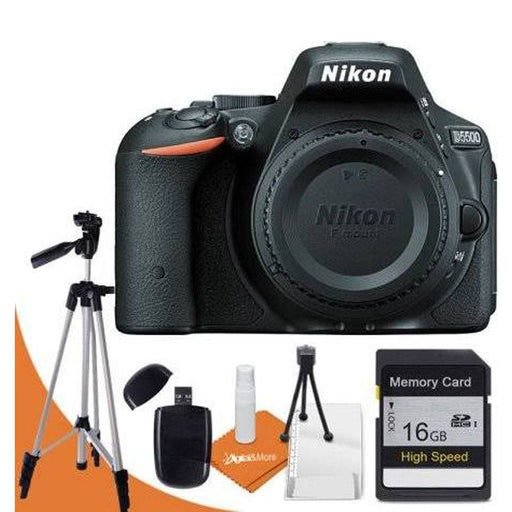 Nikon D5500/D5600 Digital SLR Camera with 24.2 Megapixels (Body only) + 16GB MC | Tripod | Card Reader & Cleaning Kit
