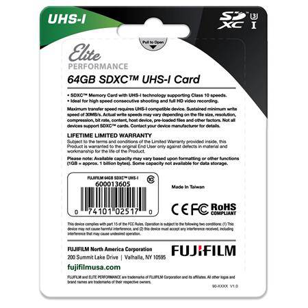 Fujifilm 64GB Class 10 UHS-1 SDXC Memory Card
