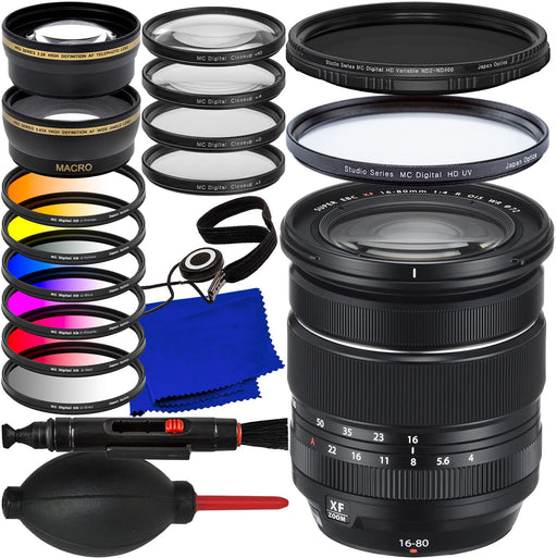 FUJIFILM XF 16-80mm F/4 R OIS WR Lens (White Box) Deluxe Bundle