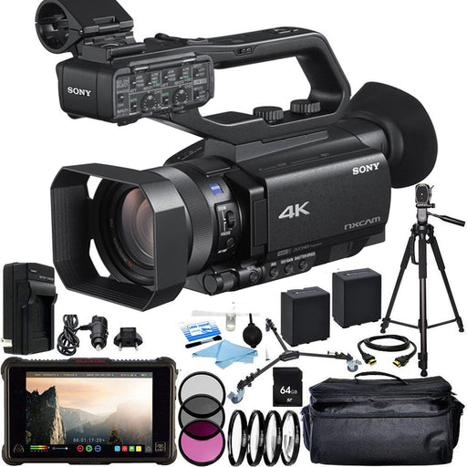 Sony HXR-NX80 4K NXCAM with HDR & Fast Hybrid HDR & Fast Hybrid AF w/ Atomos Ninja Inferno 7" Monitor - Spare Batteries | More