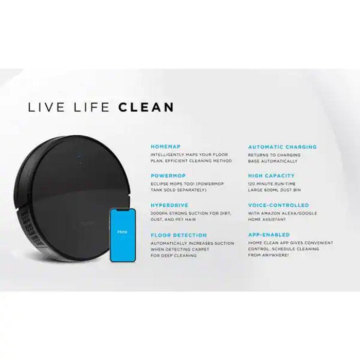 Autovac Eclipse Robotic Vacuum Cleaner Mop Enabled with Mapping, Wi-Fi