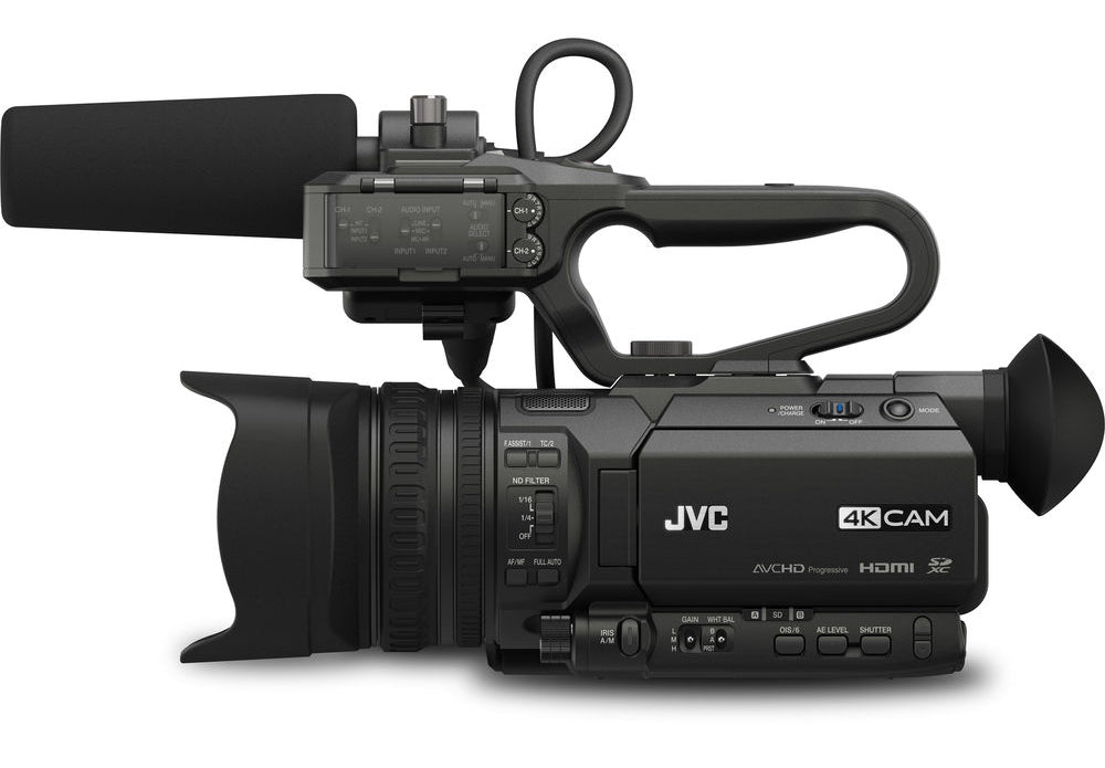 JVC GY-HM200 GYHM200 4KCAM Compact Handheld Camcorder + 32GB Sdhc Memory Card + 64GB SDXC Memory Card + Full Size Tripod + Carrying