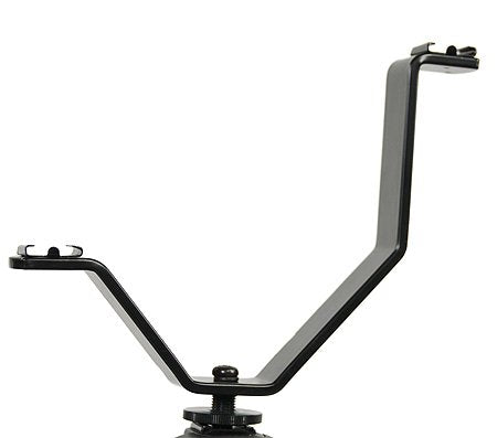 Fancierstudio Dual Mount Light And Sound Bracket, Camcorder Dual Mount Bracket for Video Lights & Microphones by Fancierstudio V Bracket