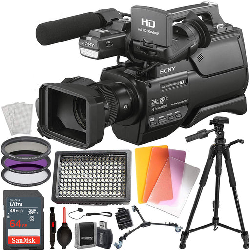 Sony HXR-MC2500 Shoulder Mount AVCHD Camcorder with SanDisk 64BG Memory Card & 160 LED Professional Video Light & More
