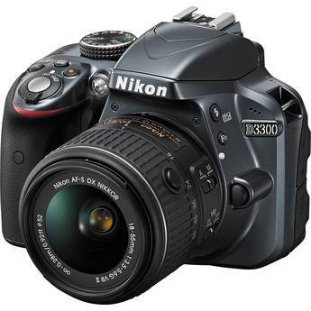 Nikon DSLR D3300 Camera w/Nikon 18-55mm Lens - Grey