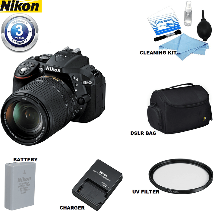 Nikon D5300/D5600 DSLR Camera with Nikon 18-140mm Lens &amp; Case | UV Filter | Cleaning Kit | 3 Year Extended Warranty