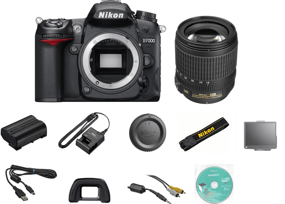 Nikon D7000/D7500 DSLR Camera with Nikon 18-105mm DX VR Lens with Sandisk 32GB MC | UV Filter | Cleaning Kit | 3 Year Extended Warranty Bundle