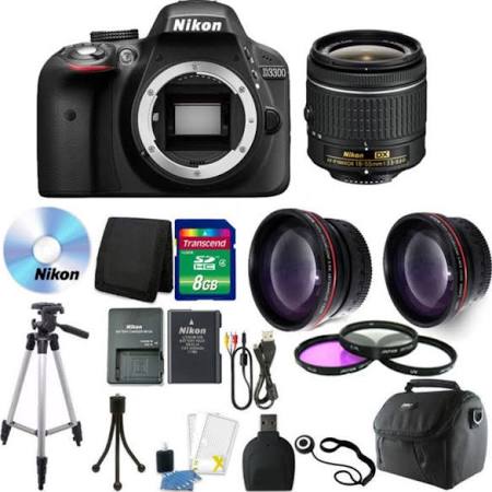 Nikon D3300/D3500 DSLR Camera with 18-55mm Lens (Black) &amp; Top Accessory Kit