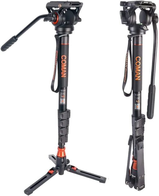 Monopod with Feet, Professional Video Camera Monopod with Tripod Stand 70.6 inch Max Load 22 Lbs