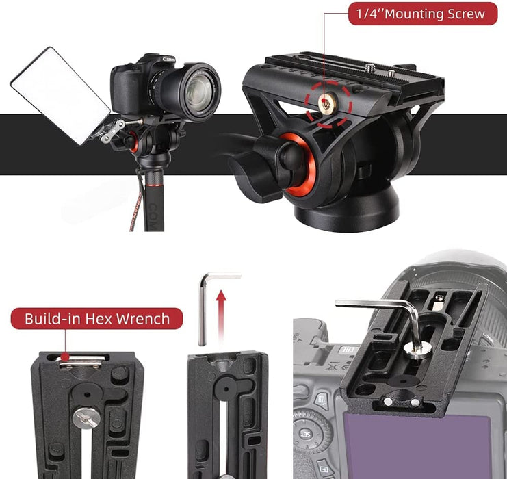 Monopod with Feet, Professional Video Camera Monopod with Tripod Stand 70.6 inch Max Load 22 Lbs