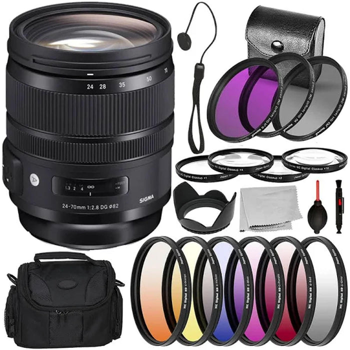 Sigma 24-70mm f/2.8 DG OS HSM Art Lens for Canon EF W/ Filters And More