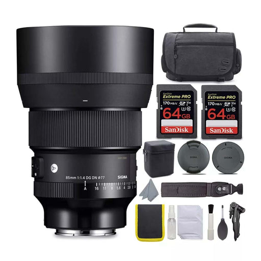 Sigma 85mm f/1.4 DG DN Art Lens for Sony E with Advanced Travel Kit