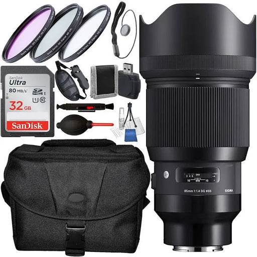 Sigma 85mm f/1.4 DG DN Art Lens for Sony E with Accessory Bundle