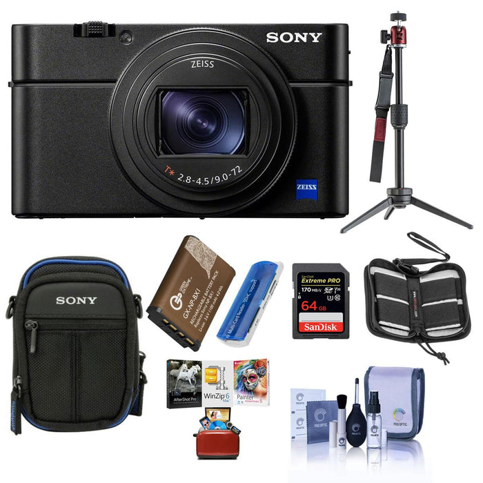 Sony Cyber-shot DSC-RX100 VII Digital Camera 64GB tripod kit