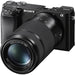 Sony Alpha a6100 Mirrorless Camera with 16-50mm and 55-210mm Lenses, Video Bundle + LED Video Light + Extreme Speed 64GB Memory(20pc Bundle)