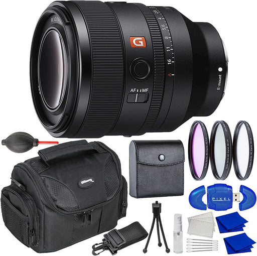 Sony FE 50mm F1.2 GM (SEL50F12GM) Full-Frame Lens Bundle with 3PC Filter Kit (W/UV, CPL, FLD), Gadget Bag, Starter Kit, Dust Blower, Card Reader, Microfiber Cloth | Sony 50mm Lens
