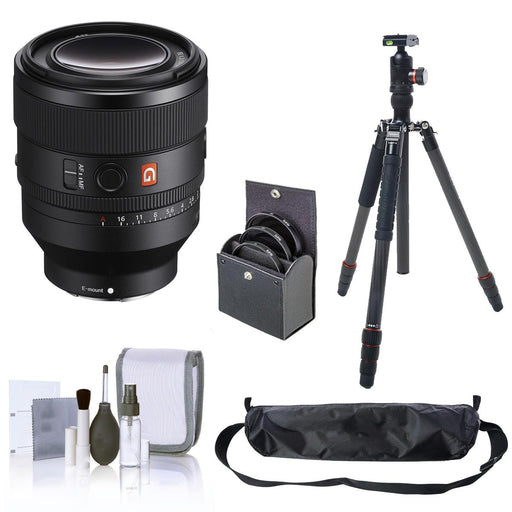Sony FE 50mm f/1.2 G Master Lens, Bundle with Carbon Fiber Tripod, 72mm Filter Kit, Cleaning Kit