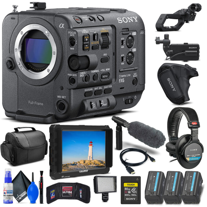 Sony FX6 Full-Frame Cinema Camera (Body Only) (ILME-FX6V) - Bundle