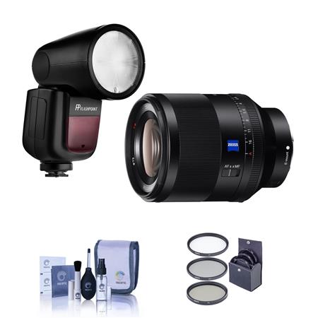 Sony Planar T* FE 50mm F1.4 ZA Lens With Zoom Li-on X R2 TTL Flash Kit
