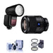 Sony Planar T* FE 50mm F1.4 ZA Lens With Zoom Li-on X R2 TTL Flash Kit