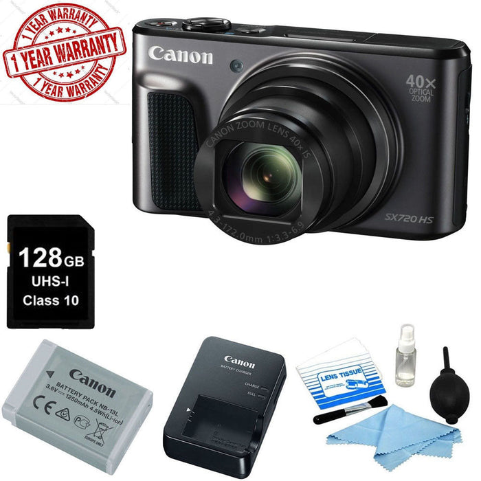 Canon PowerShot SX720 HS Digital Camera w/ 128GB MC &amp; Cleaning Kit