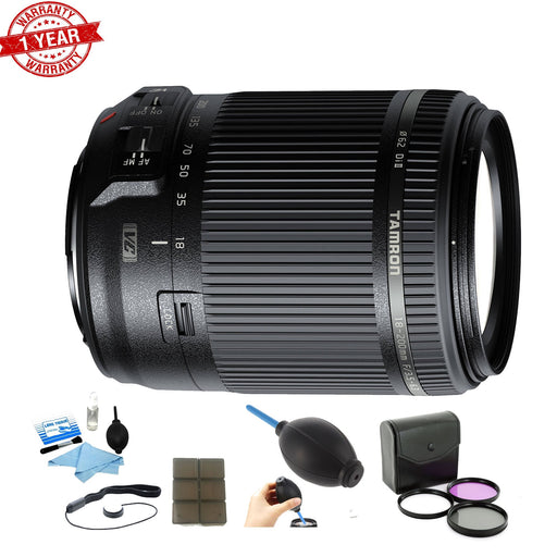 Tamron 18-200mm Di II VC All-In-One Zoom Lens for Canon / Nikon Mounts w/ Filters | Cleaning Kit |Cap Keeper & Card Holder